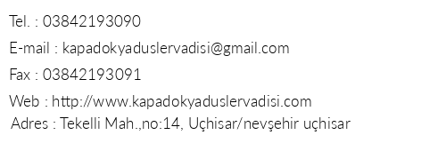 Kapadokya Dler Vadisi telefon numaralar, faks, e-mail, posta adresi ve iletiim bilgileri
